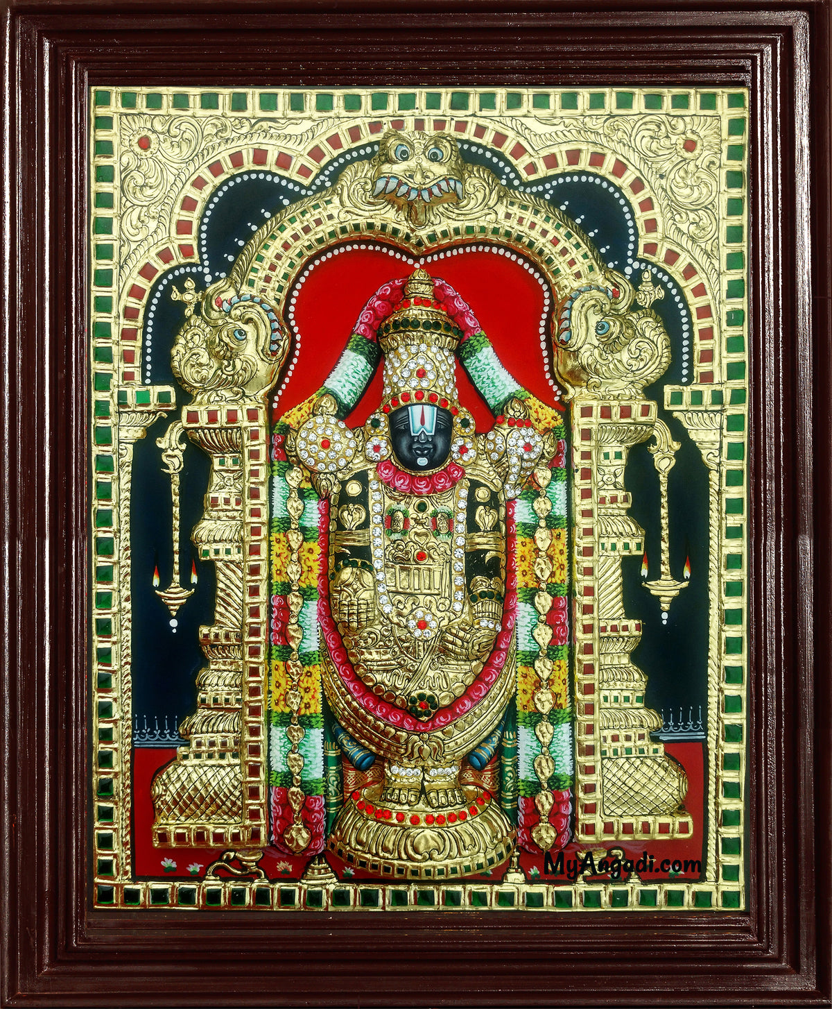 Tirupathi Balaji Super Emboss Tanjore Painting