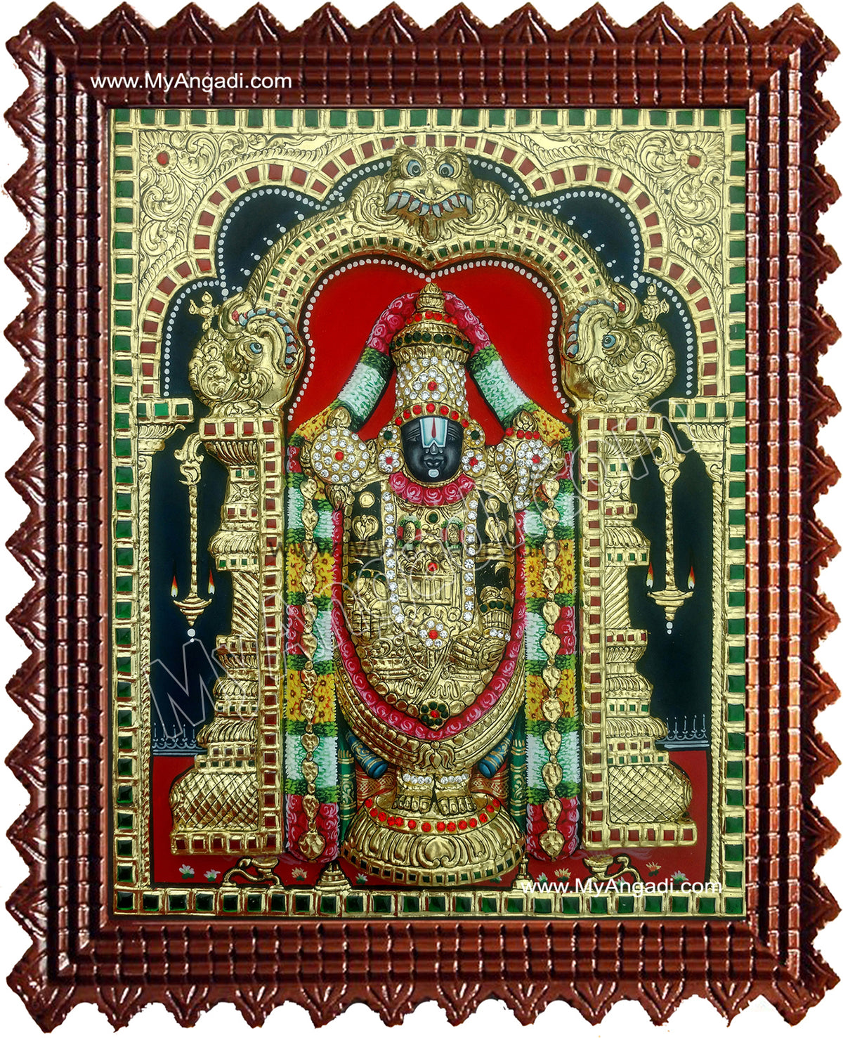 Tirupathi Balaji Super Emboss Tanjore Painting