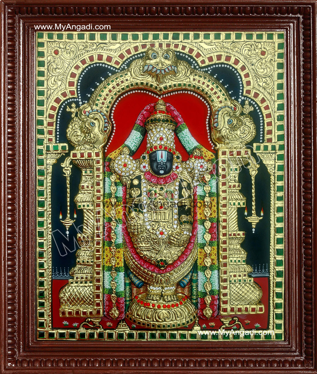 Tirupathi Balaji Super Emboss Tanjore Painting