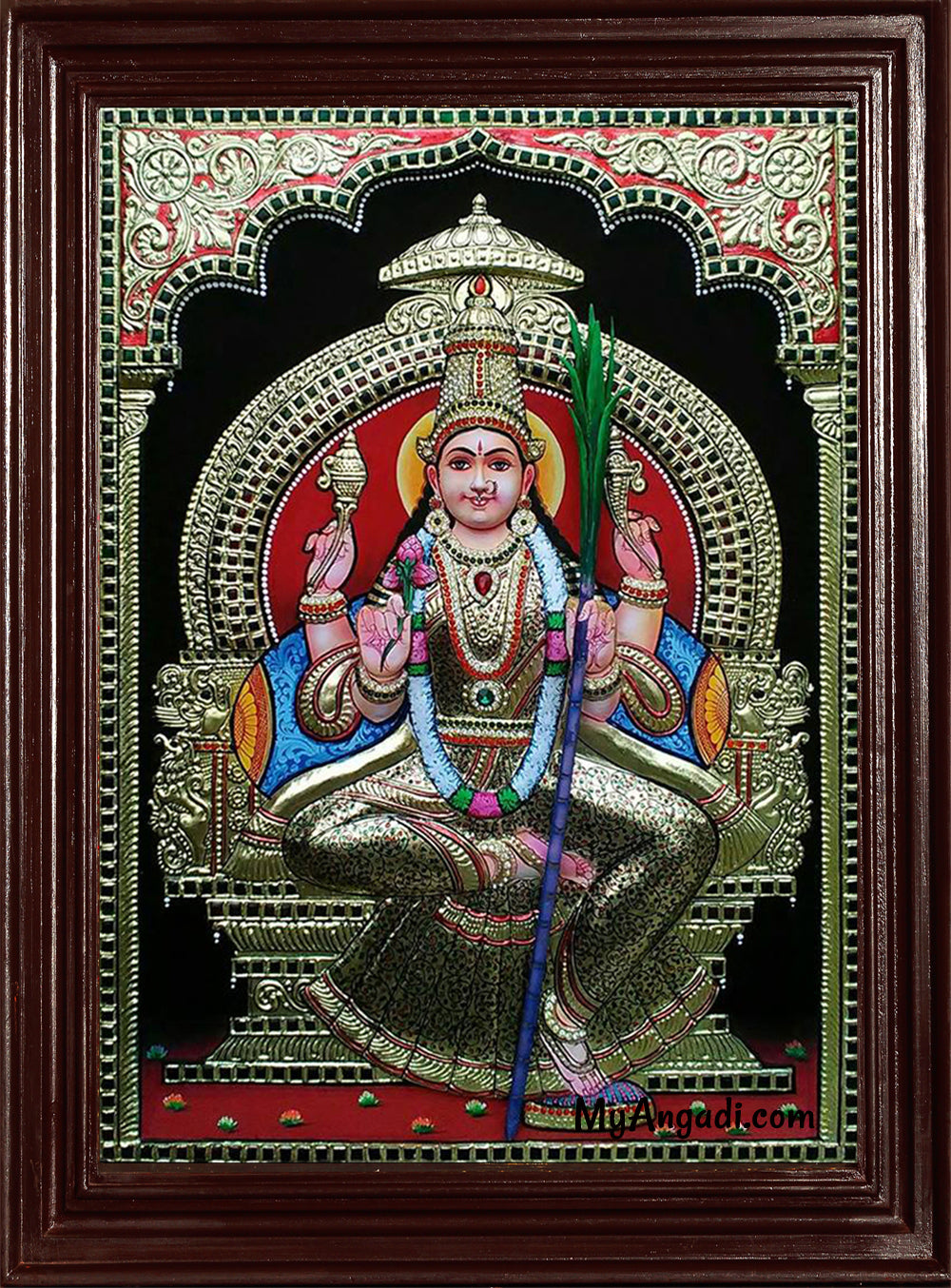 Kamatchi Amman Super Emboss Tanjore Painting