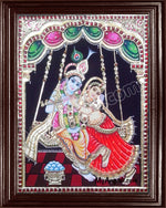 Swinging Radhe Krishna Tanjore Painting