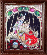 Swinging Radhe Krishna Tanjore Painting