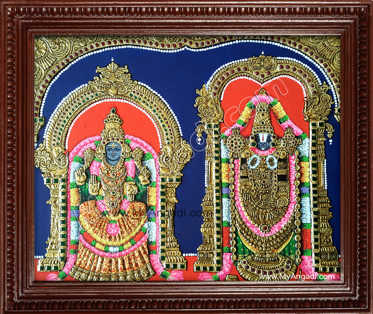 Balaji and Thaayar Tanjore Painting