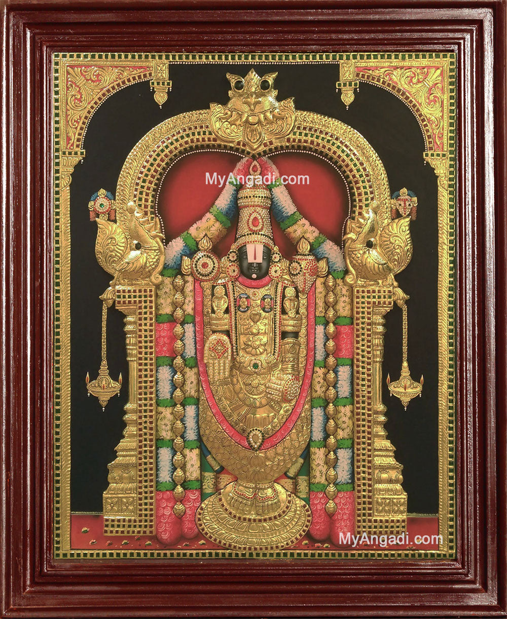 3D Tirupati Venkateswara Tanjore Painting