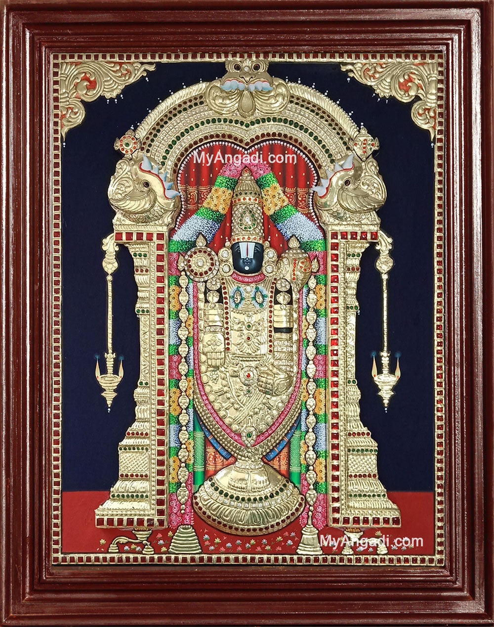 3D Tirupathi Balaji Tanjore Painting