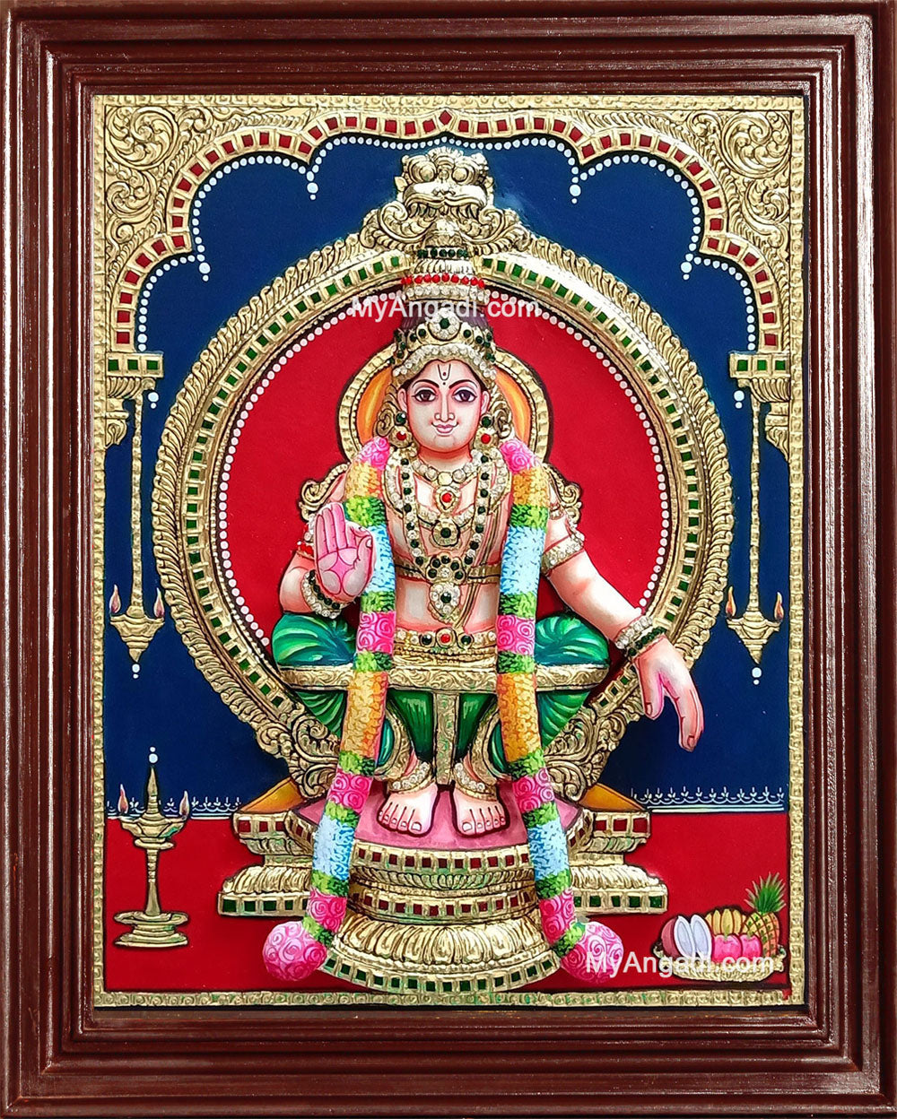 3D Iyyappan Tanjore Painting