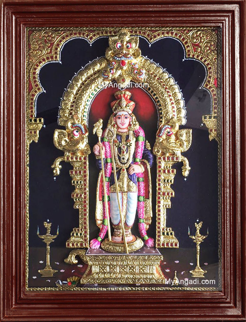 Raja Alangara Murugan 3D Tanjore Painting