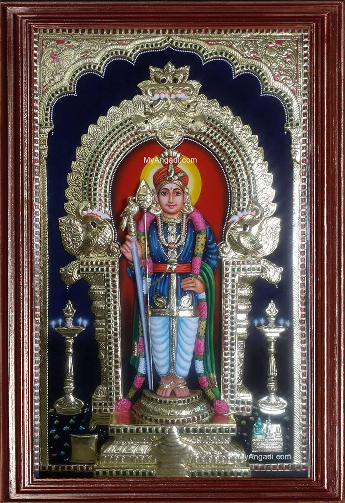 Raja Alangara Murugan 3D Tanjore Painting
