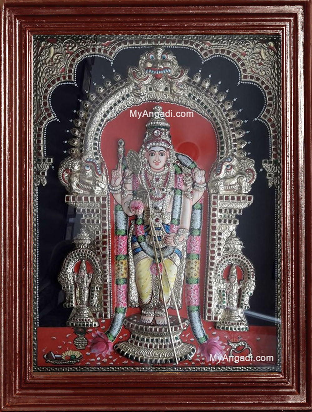 Thiruchendur Murugan 3D Tanjore Painting