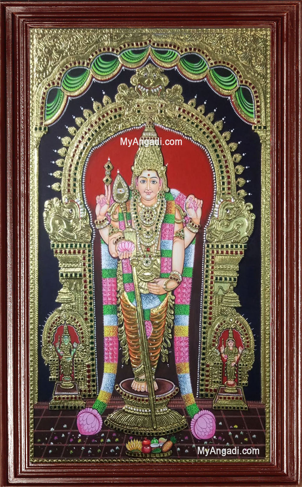 Thiruchendur Murugan 3D Tanjore Painting