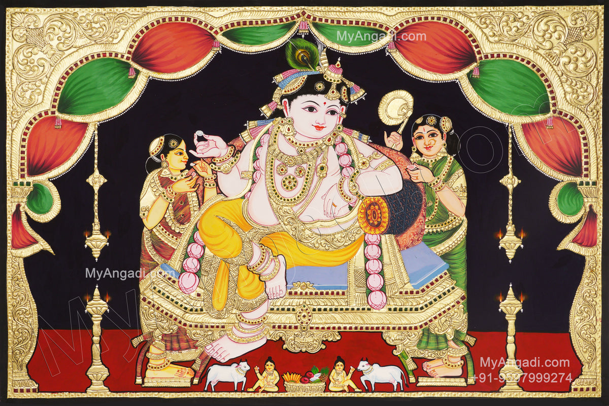 Butter Krishna Tanjore Painting
