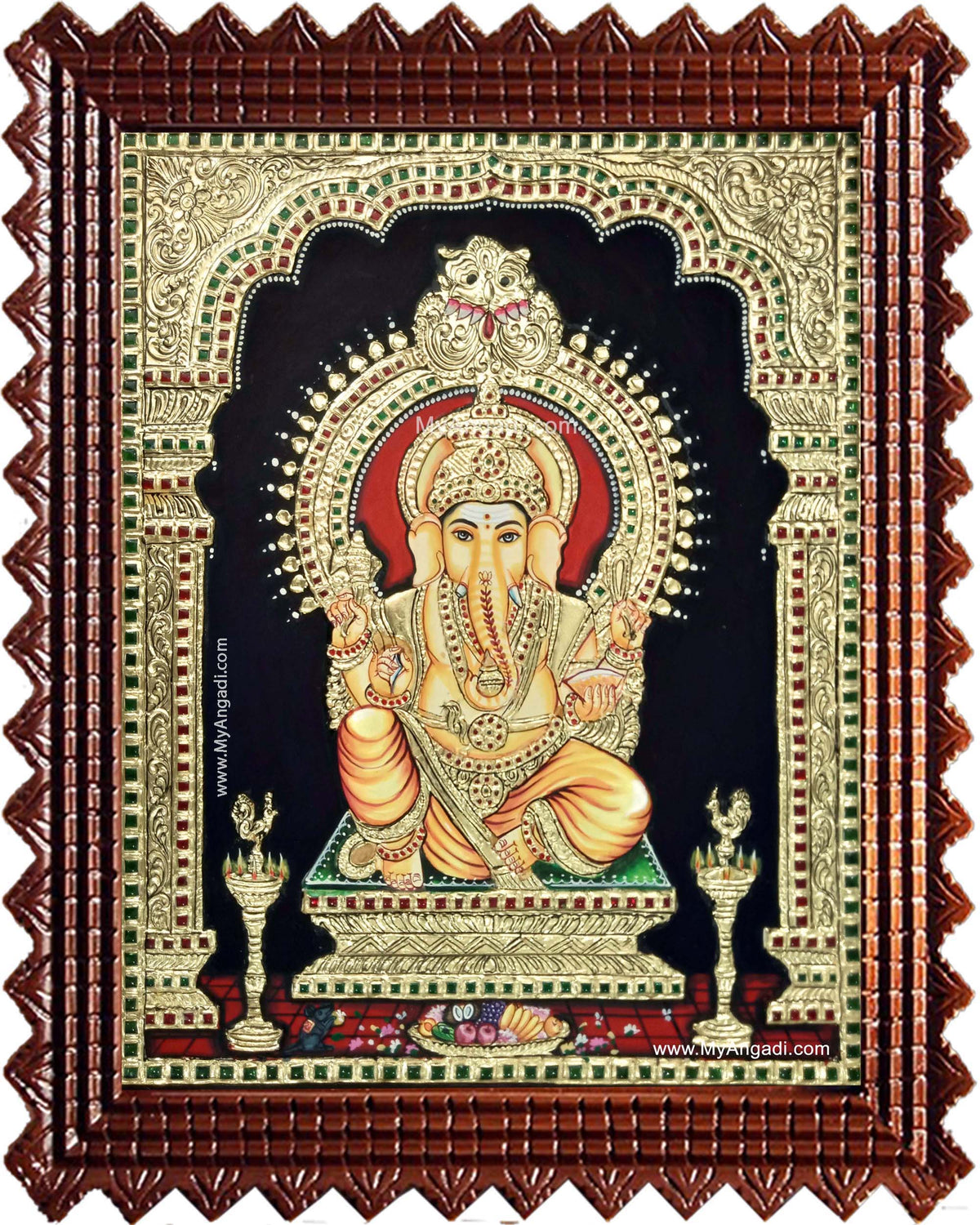 Raja Ganapathi Tanjore Painting