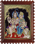 Shiva Family Paarvathi Ganesh Murugan Tanjore Painting