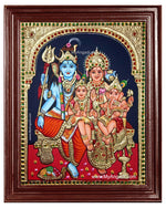 Shiva Family Paarvathi Ganesh Murugan Tanjore Painting