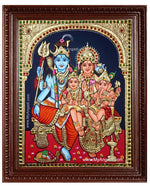 Shiva Family Paarvathi Ganesh Murugan Tanjore Painting