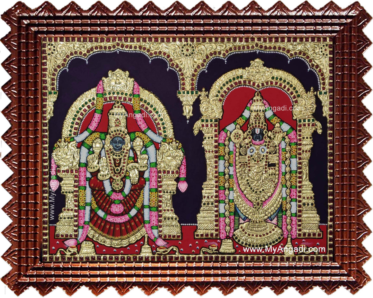 Balaji Padmavathi Thayar Tanjore Painting