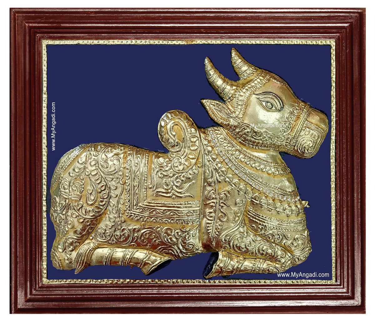 Nandhi Bagavan Shiva Vehicle Tanjore Painting