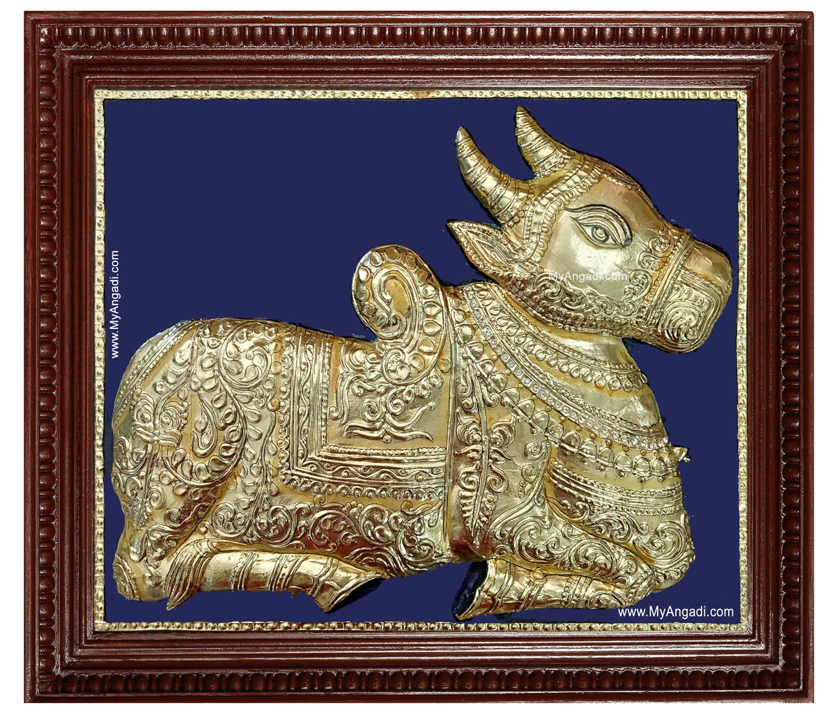 Nandhi Bagavan Shiva Vehicle Tanjore Painting
