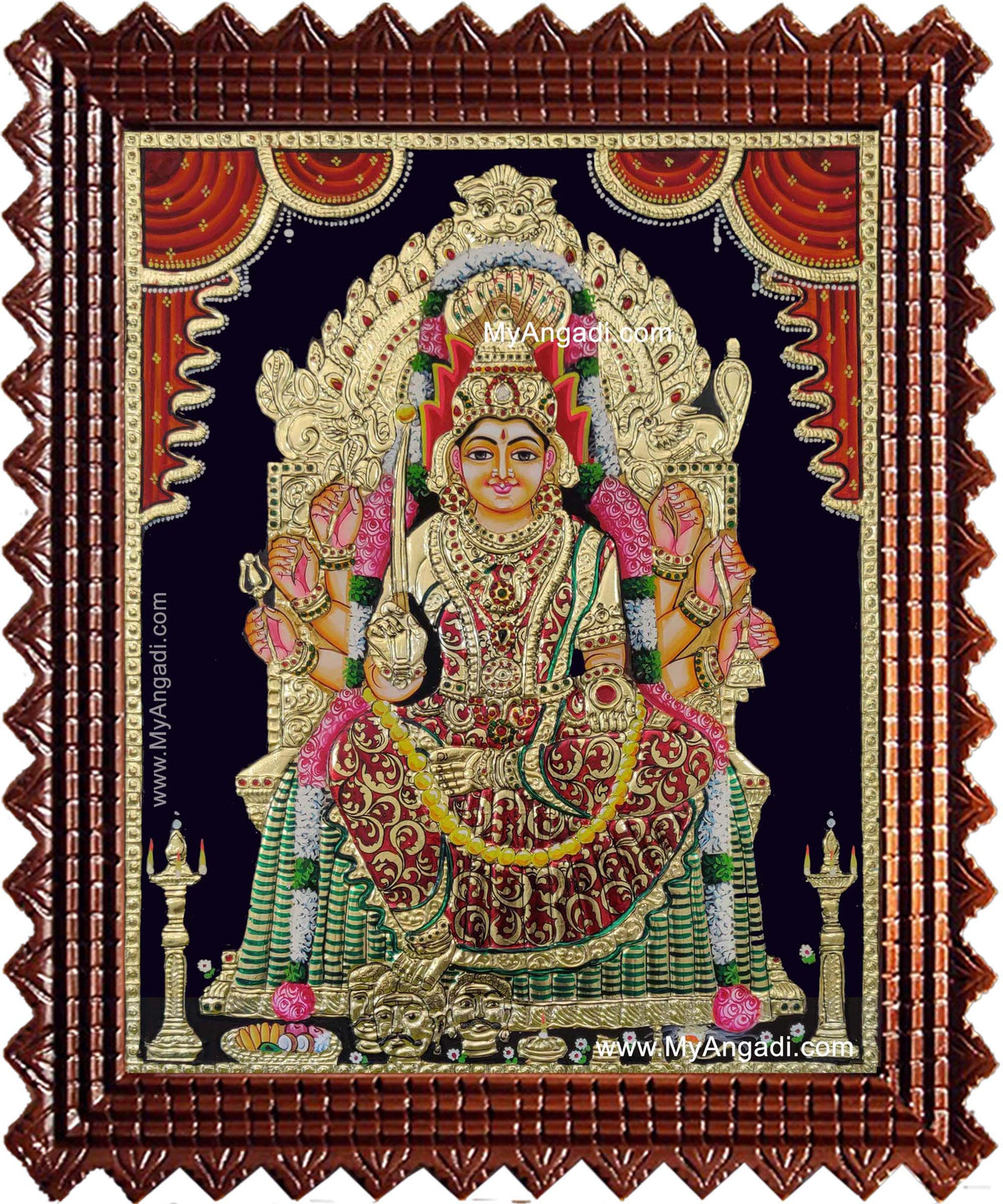 Samayapurathu Mariamman Tanjore Painting