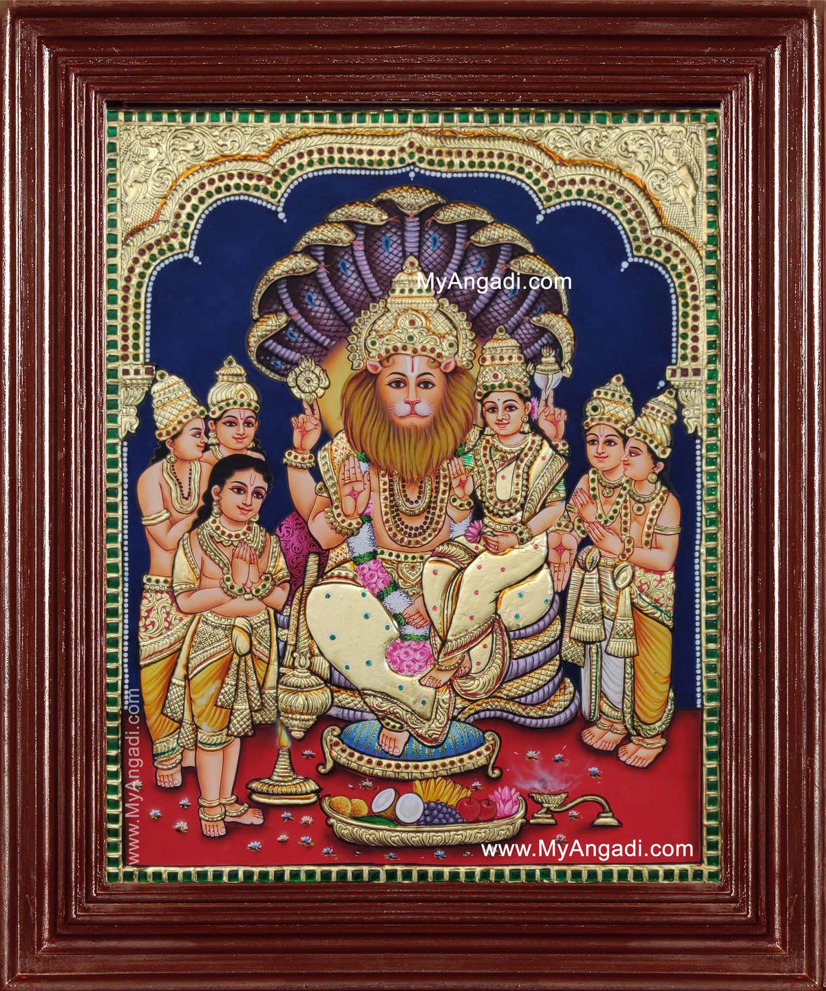 Lakshmi Narasimmar Prahaladhan Tanjore Painting