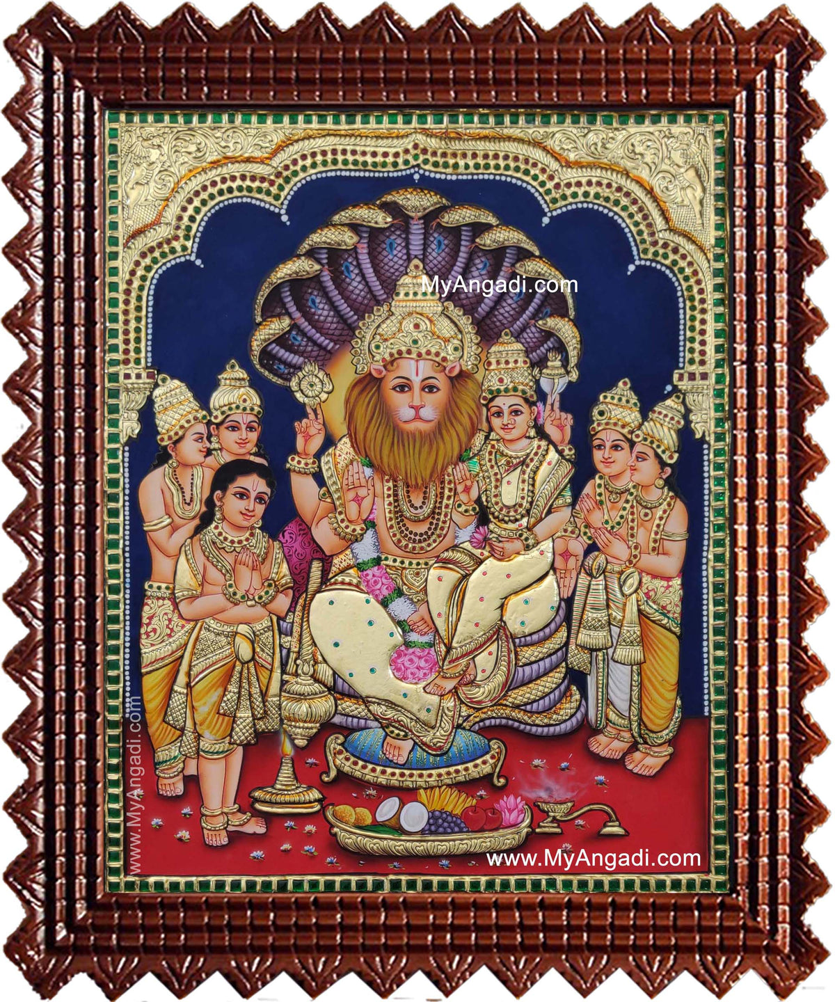 Lakshmi Narasimmar Prahaladhan Tanjore Painting
