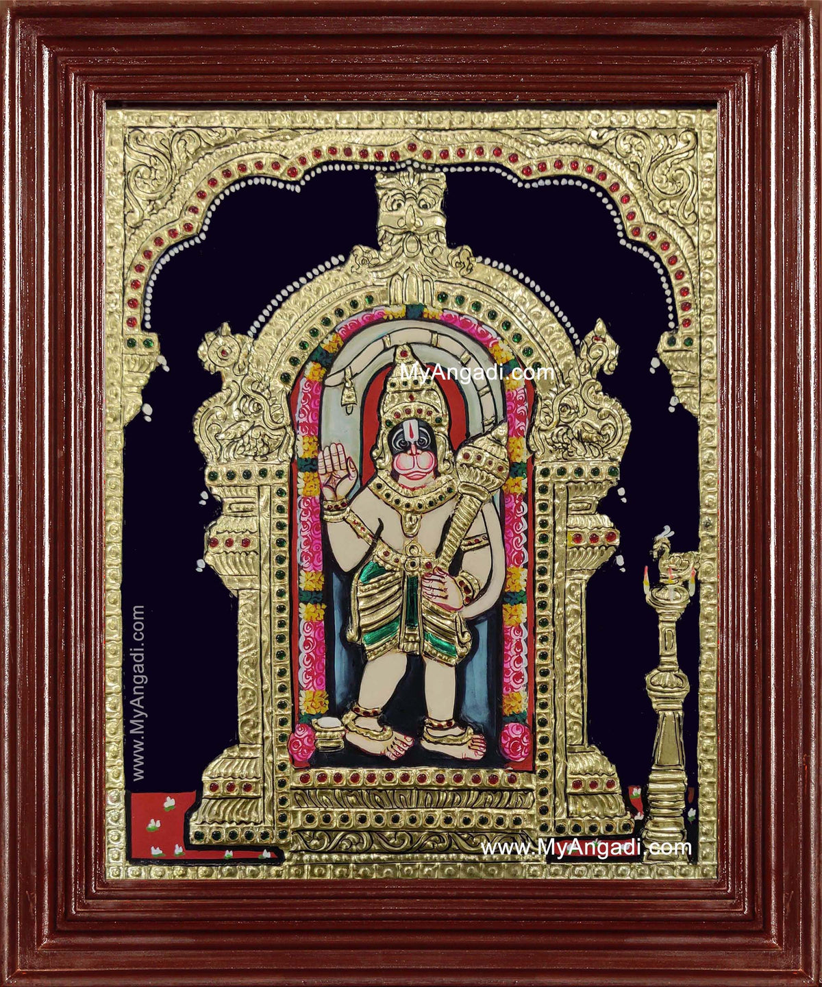 Ashtamsa Hanuman Tanjore Painting
