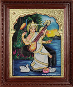 Ravi Varma Saraswathi Tanjore Painting
