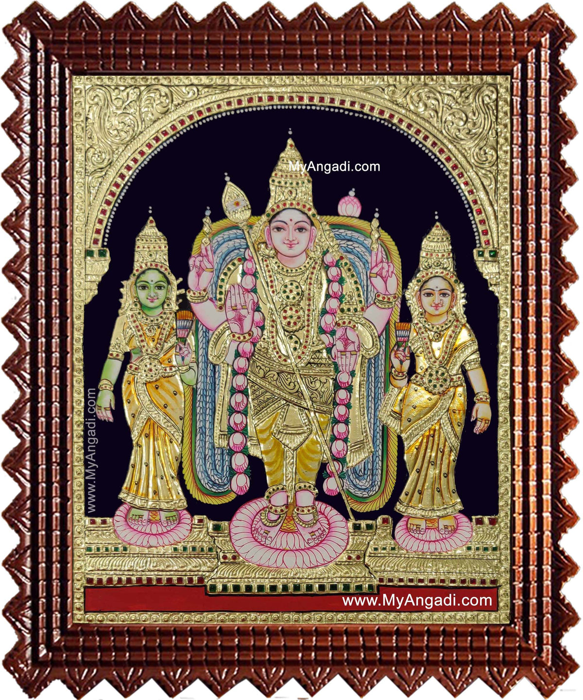 Murugan Valli Devasena Tanjore Painting