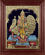 Kartikeyan Peacock Tanjore Painting