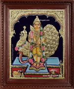Kartikeyan Peacock Tanjore Painting