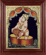 Music Ganesha Playing Mridangam Tanjore Painting