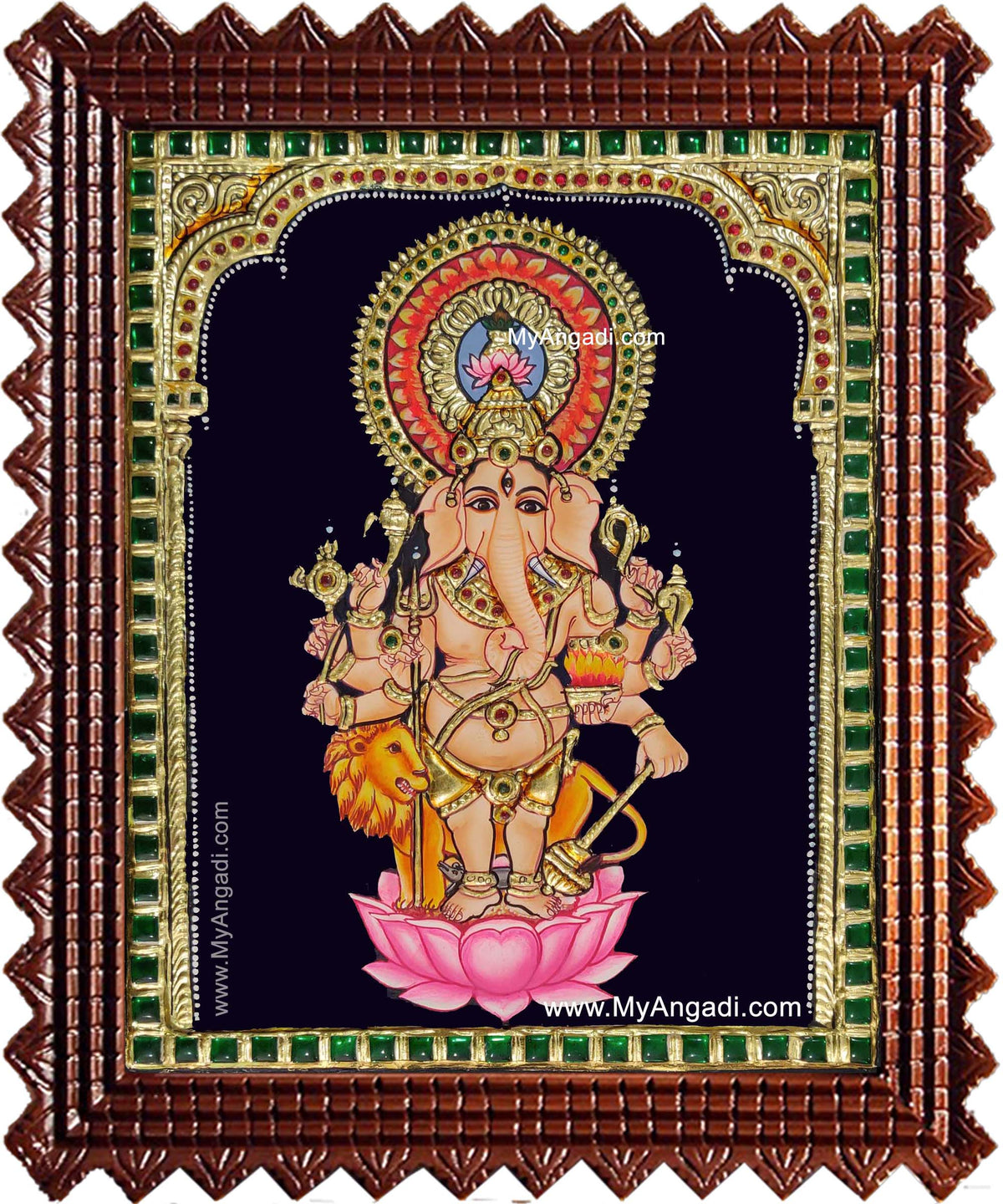 Kan Drishti Ganesha Tanjore Painting