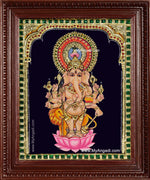Kan Drishti Ganesha Tanjore Painting