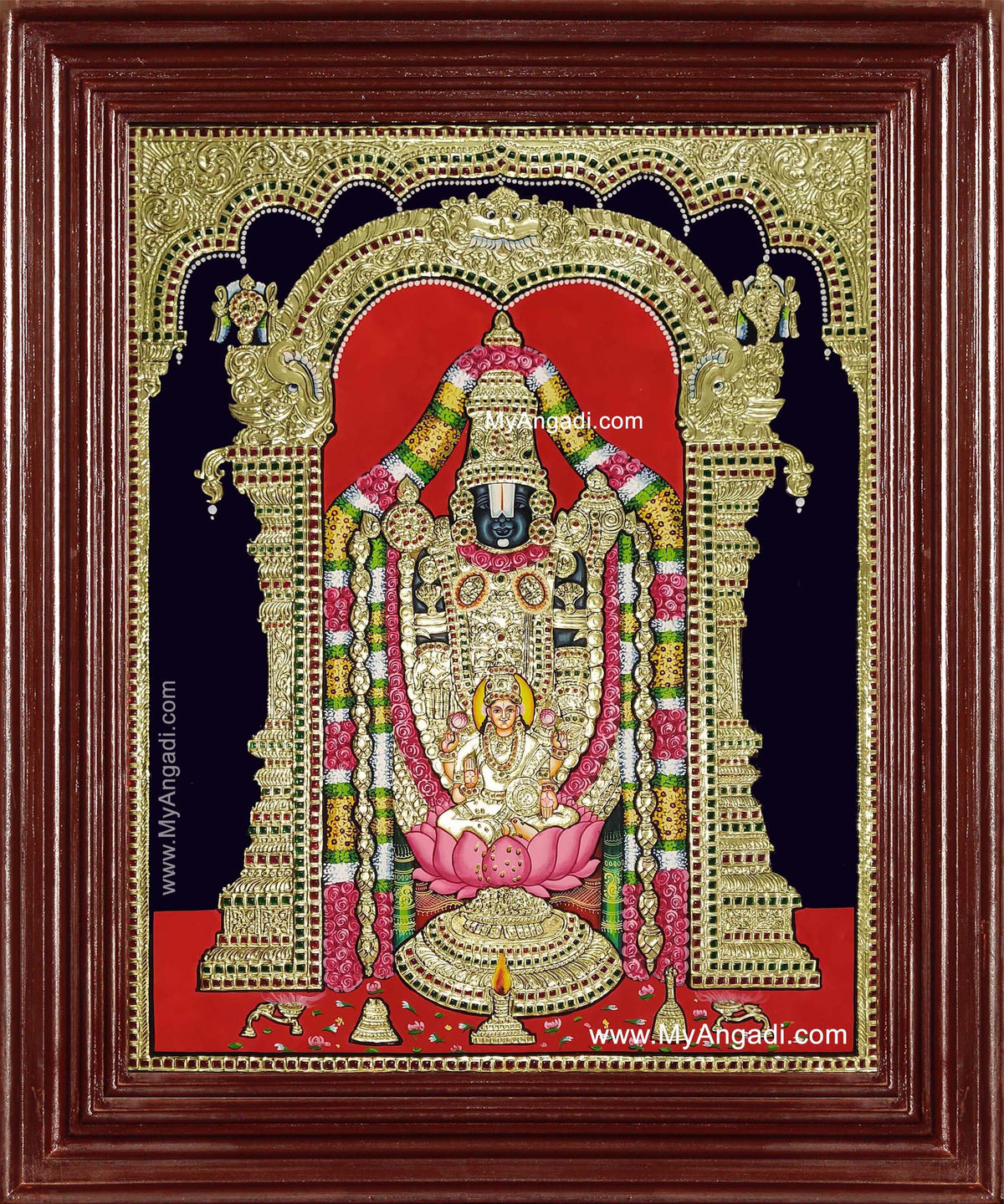 Tirupathi Balaji Lakshmi Big Size Tanjore Painting