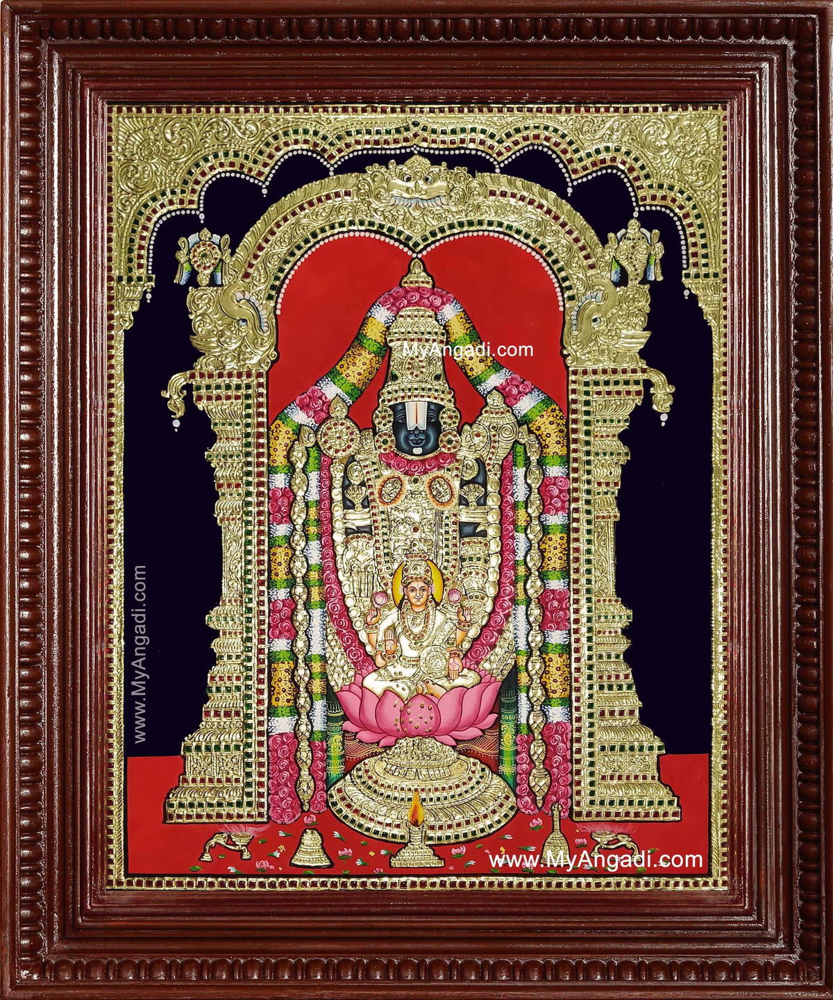 Tirupathi Balaji Lakshmi Big Size Tanjore Painting