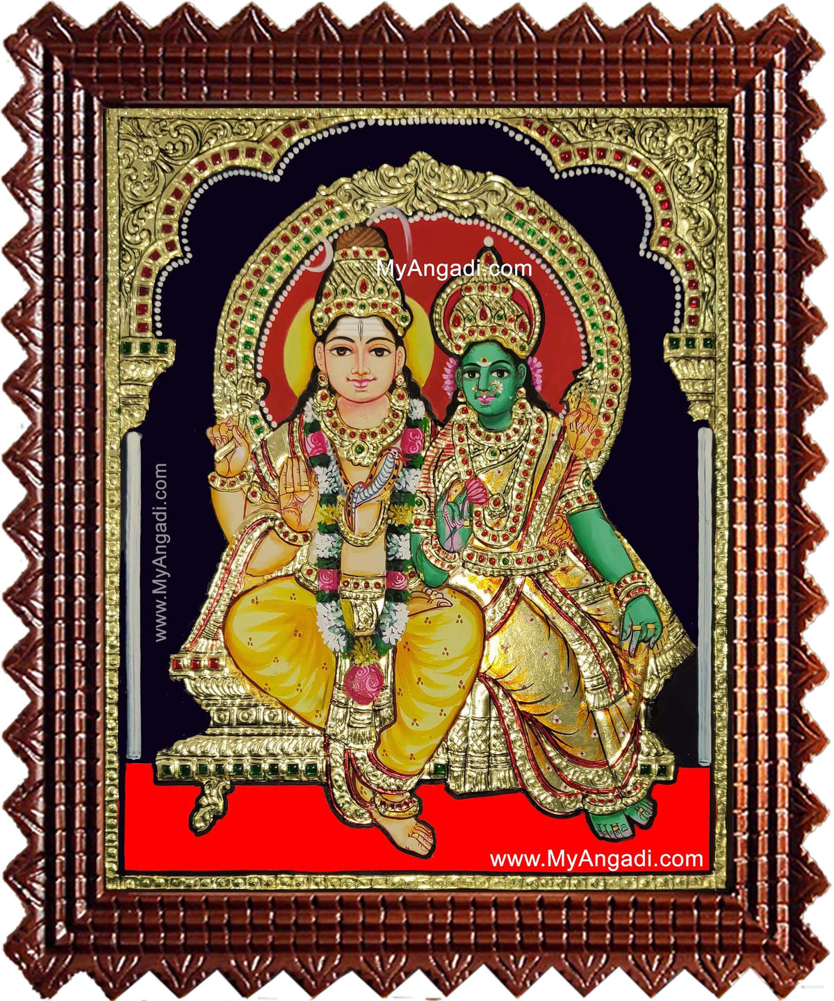Shiva Paarvathi Tanjore Painting