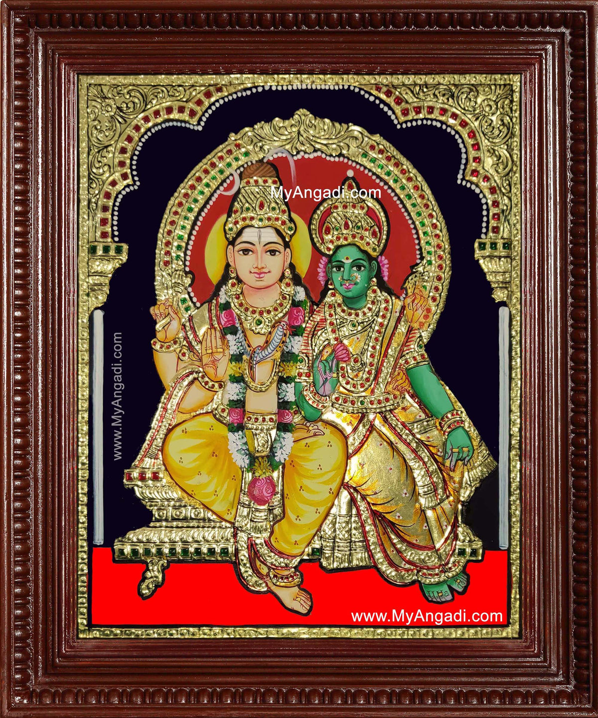 Shiva Paarvathi Tanjore Painting