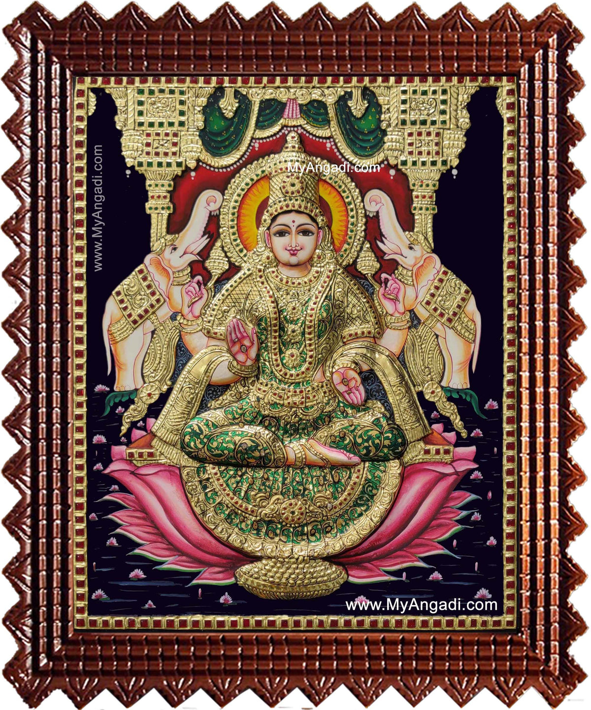 Shree Gaja Lakshmi Tanjore Painting