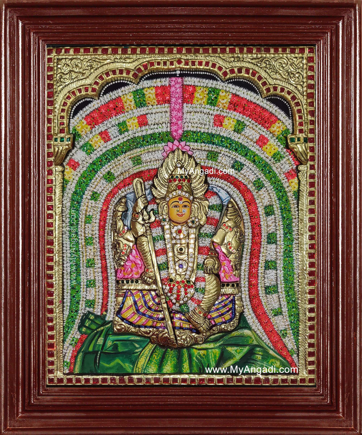 Sellandiamman 3d Embossed Tanjore Painting