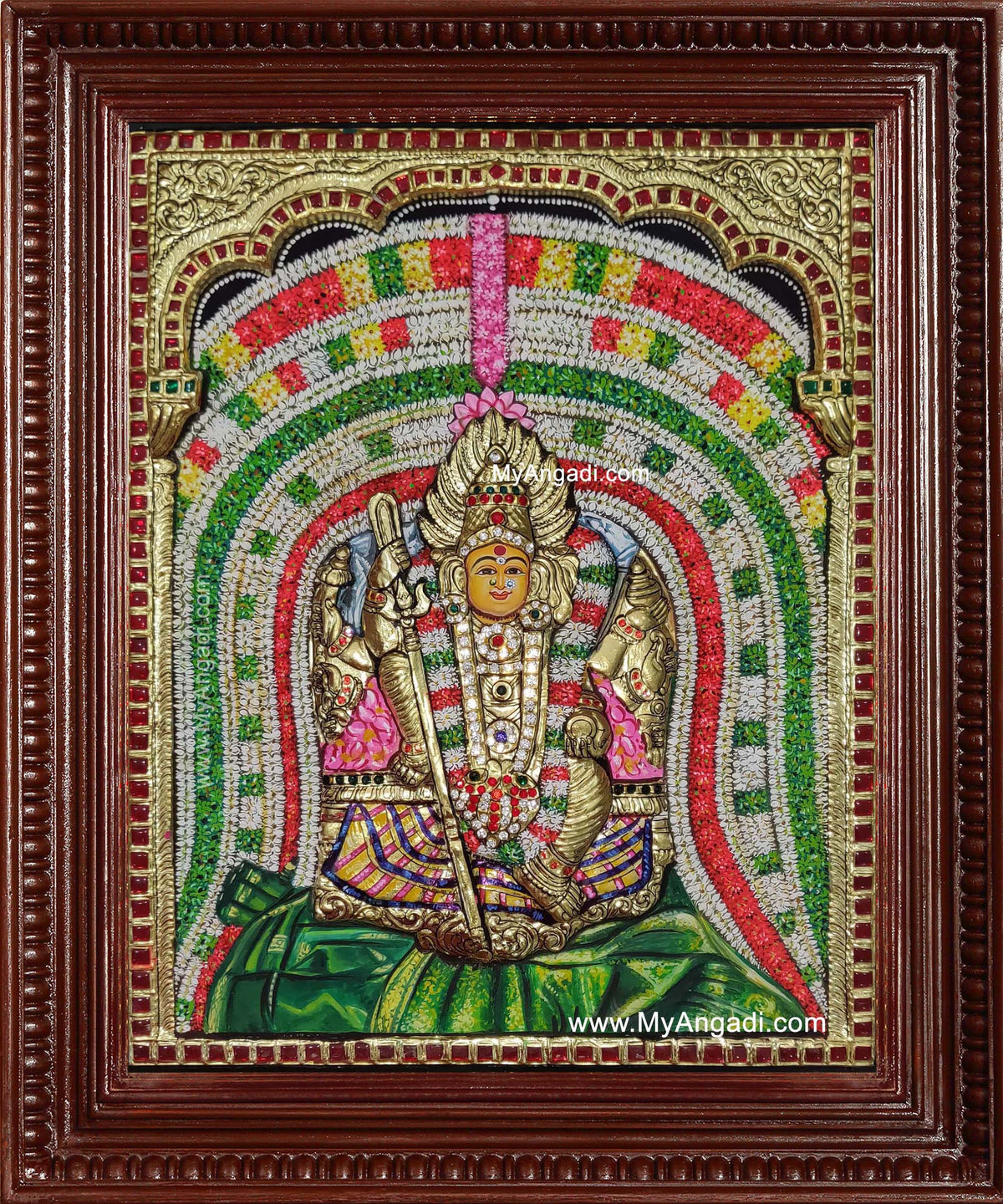 Sellandiamman 3d Embossed Tanjore Painting