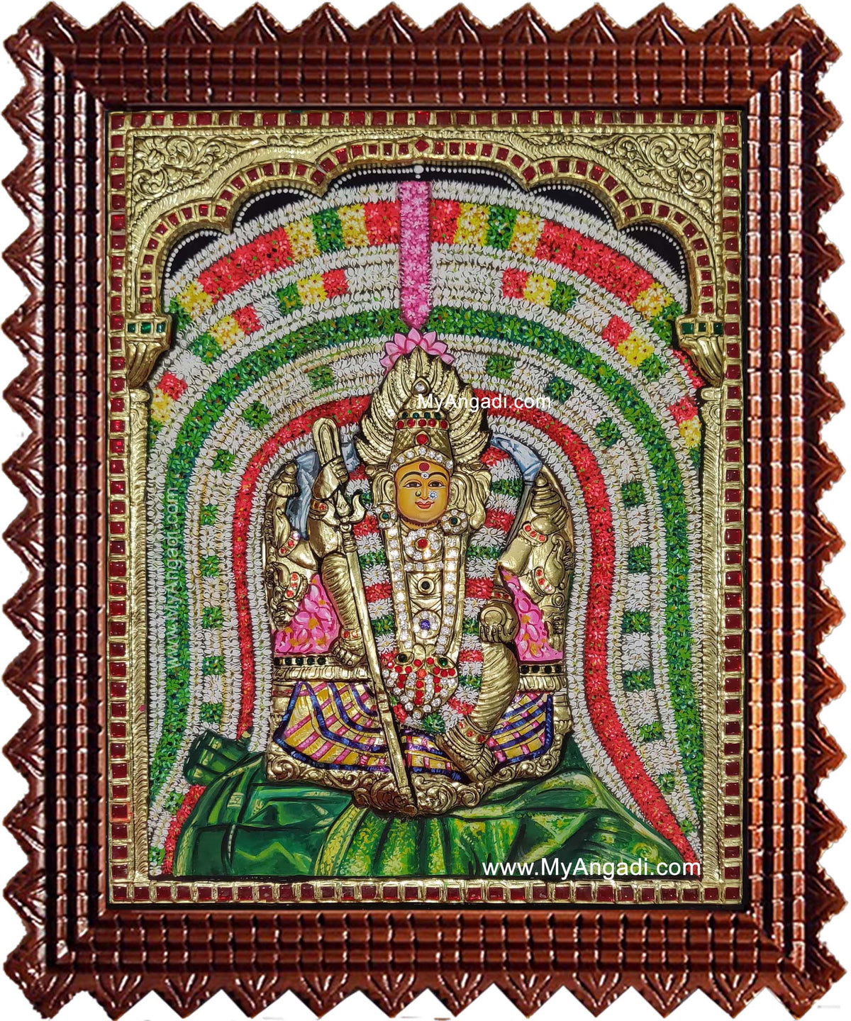 Sellandiamman 3d Embossed Tanjore Painting