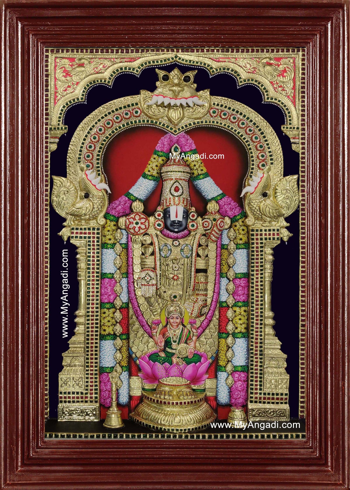 Tirupati Balaji Lakshmi 3d Embossed Tanjore Painting