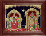 Tirupati Balaji Padmavati Lakshmi 3d Embossed Tanjore Painting