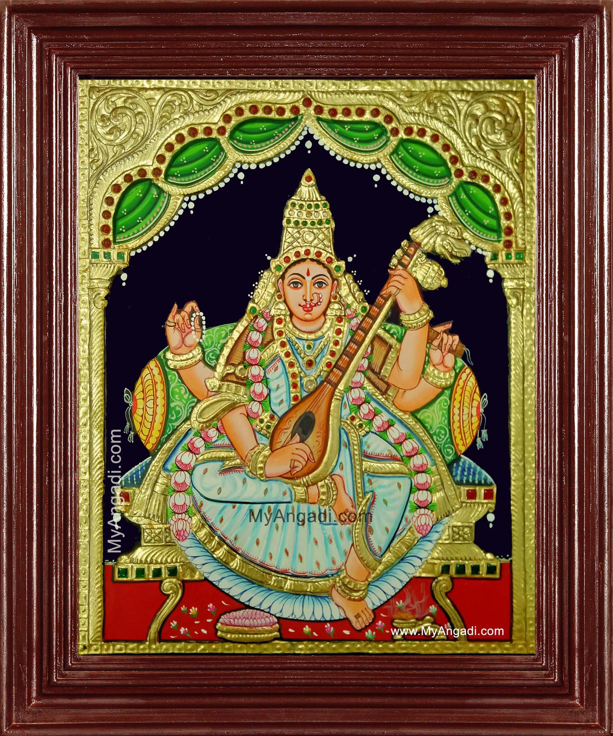 Saraswathi Devi Tanjore Painting