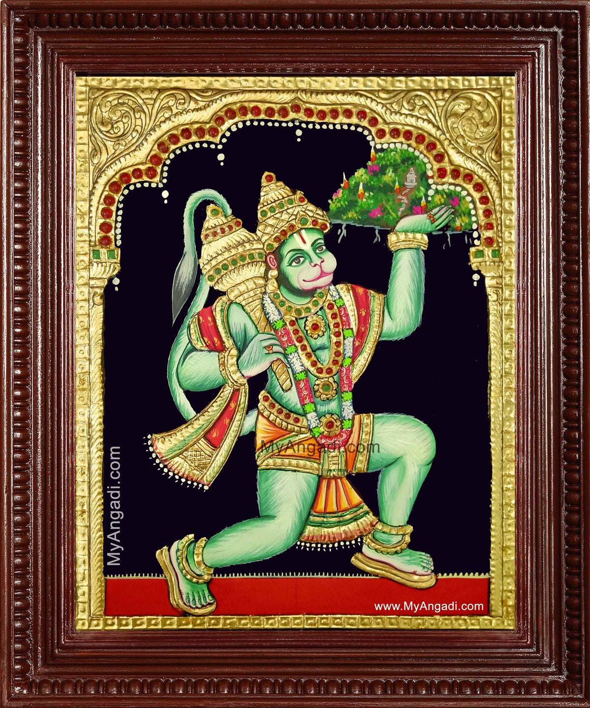 Anchaneya Sanjeevi Hills Tanjore Painting