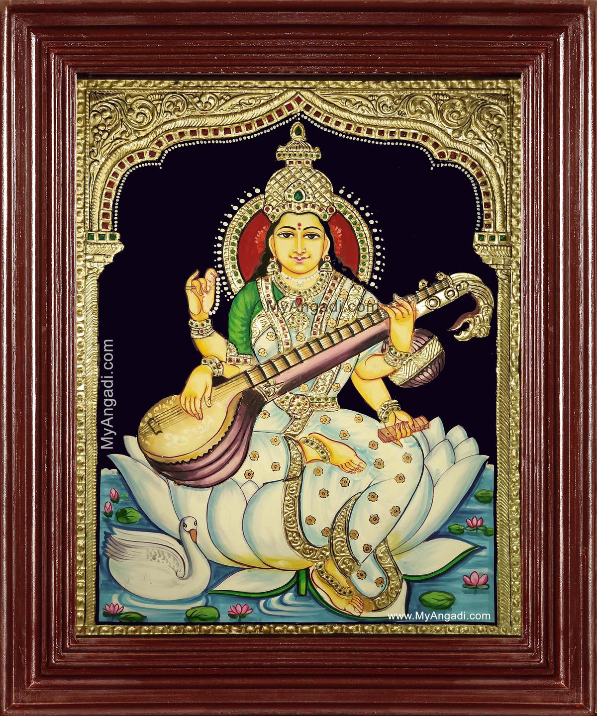 Kalaimagal Saraswathi Tanjore Painting