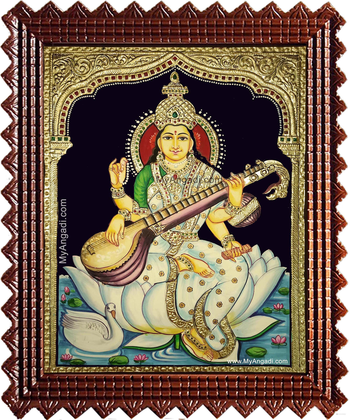 Kalaimagal Saraswathi Tanjore Painting