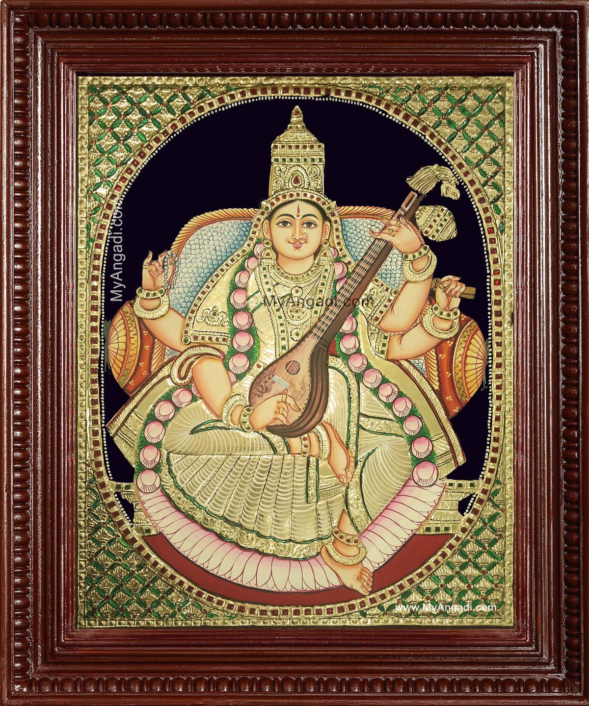 Saraswathi Devi Tanjore Painting