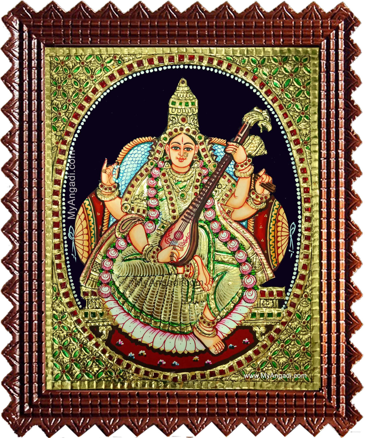 Saraswati Devi Tanjore Painting