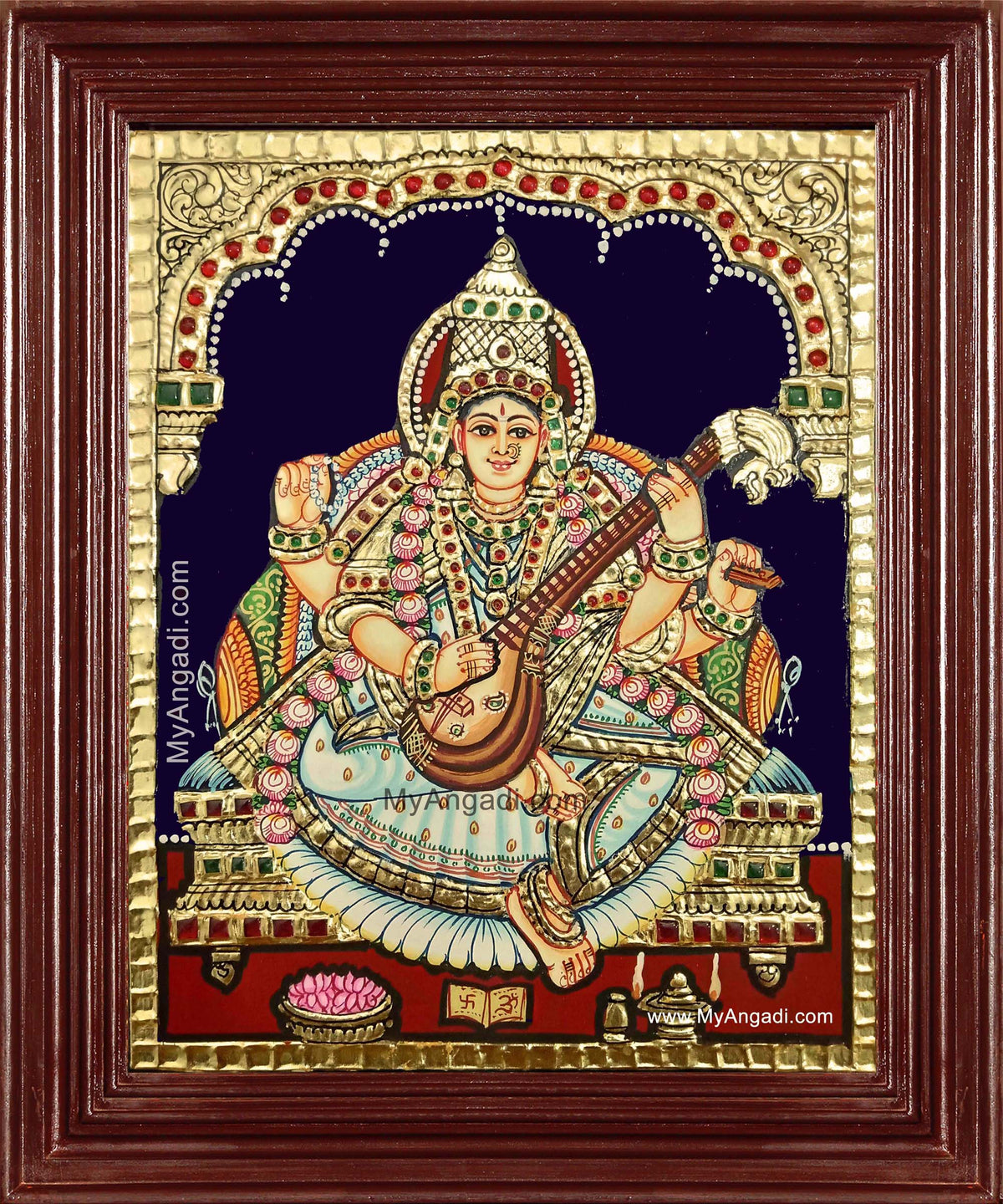 Saraswathi Devi Tanjore Painting